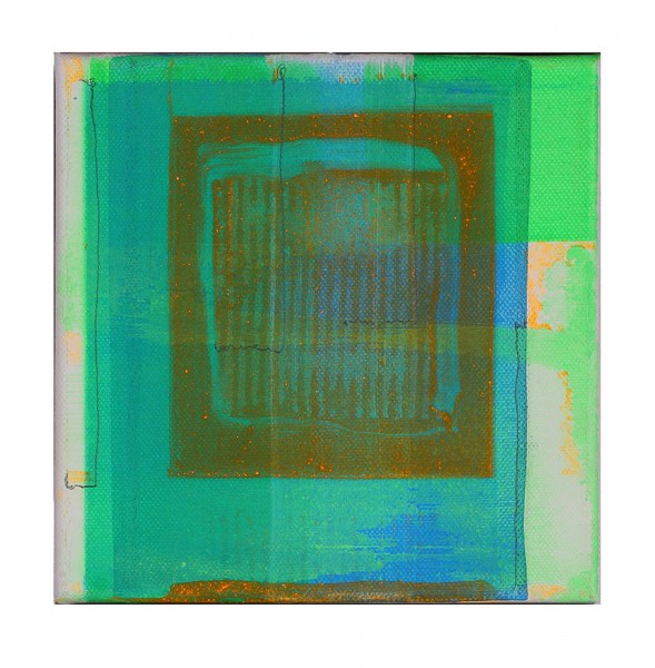 25-Blaue und Grüne Wolke, Bild grün auf blau, Acryl Bleistift LWD, Marius D. Kettler 2019